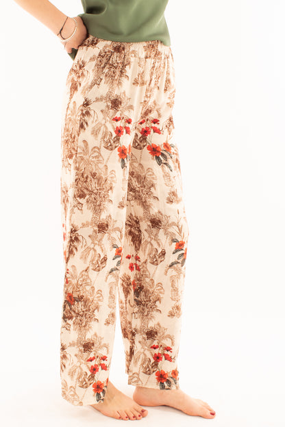 Pantalone palazzo fantasia da Donna Metoo -Sabbia