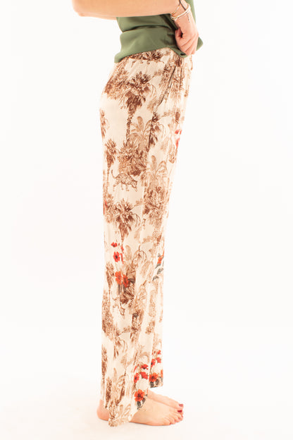 Pantalone palazzo fantasia da Donna Metoo -Sabbia