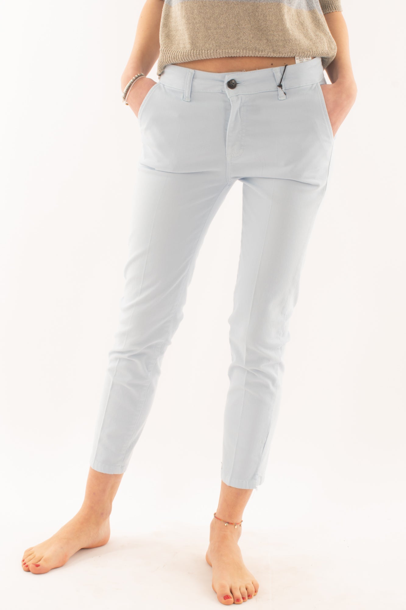 Pantalone a sigaretta da Donna Metoo - Celeste