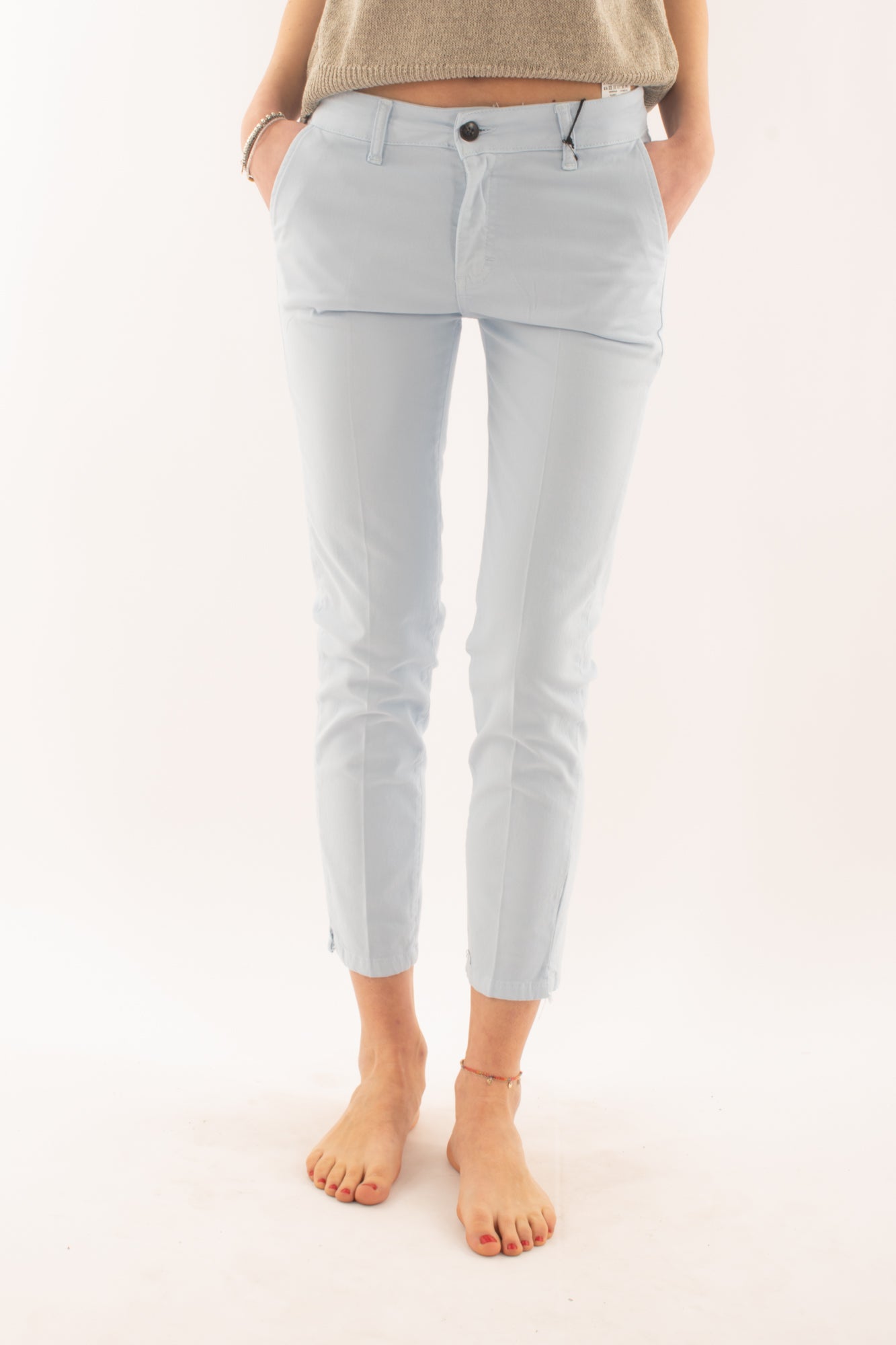 Pantalone a sigaretta da Donna Metoo - Celeste