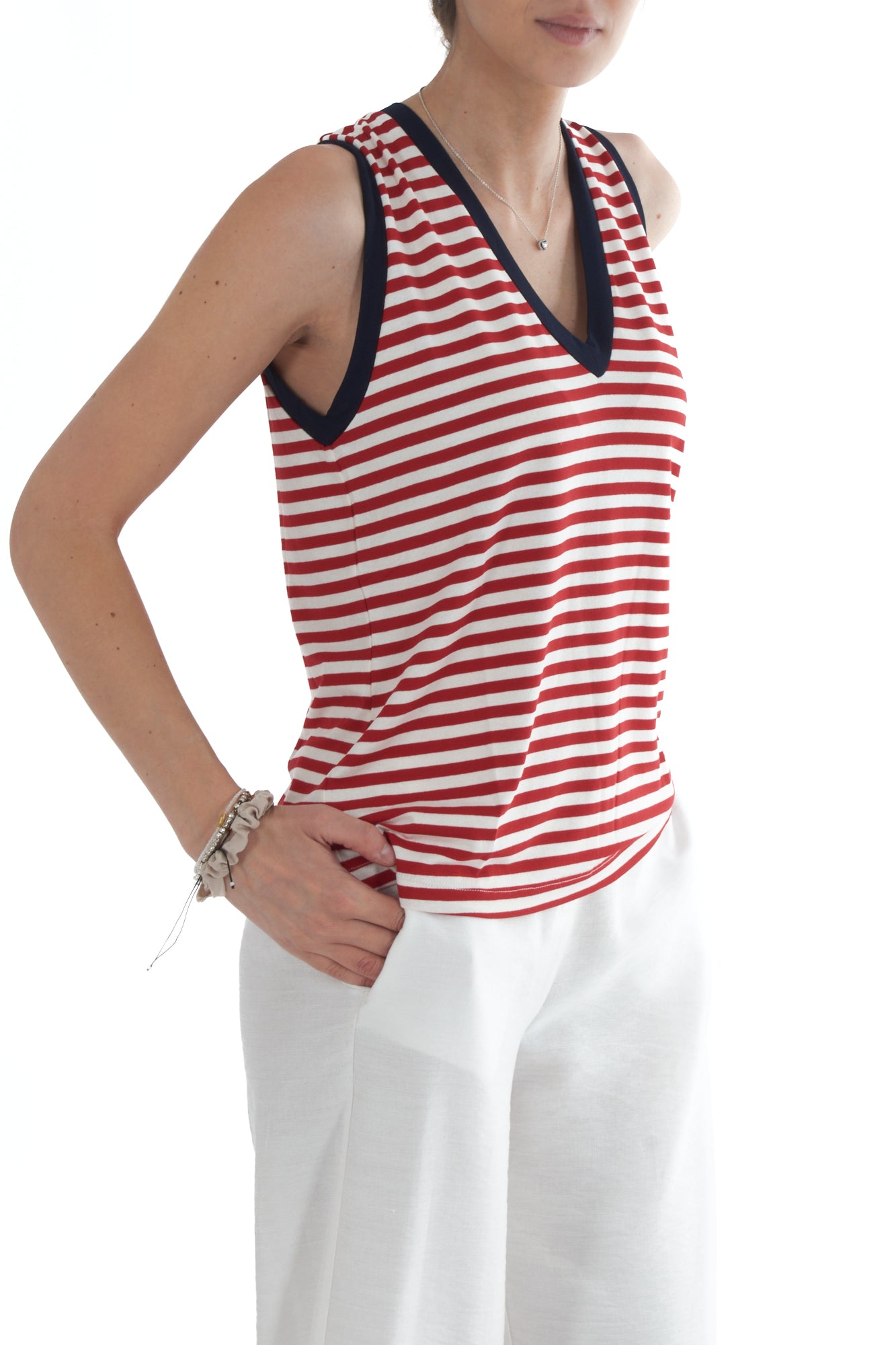 Maglia rigata da Donna Motel - Rosso