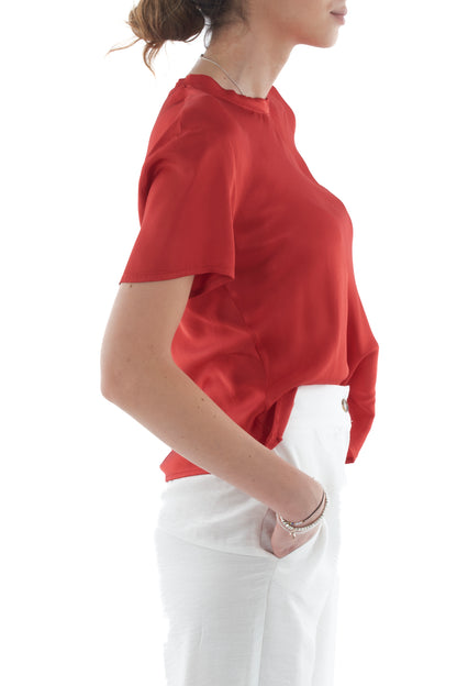 MOTEL Blusa mezza manica da Donna Motel -Fiume Rosso