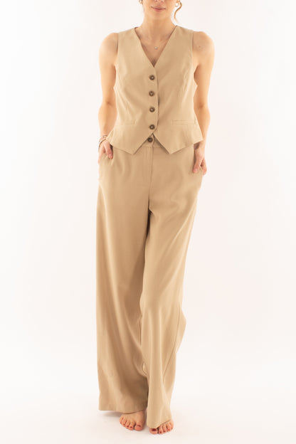 Completo con gilet da Donna Motel - Beige