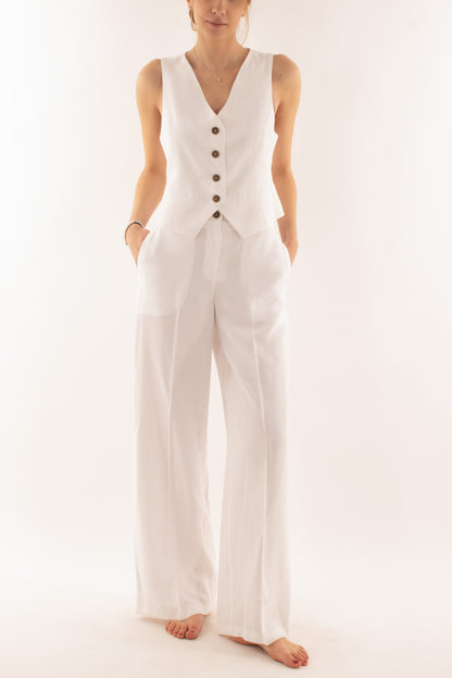 Completo con gilet da Donna Motel - Bianco