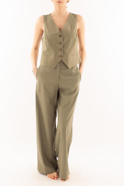 Completo con gilet da Donna Motel - Militare