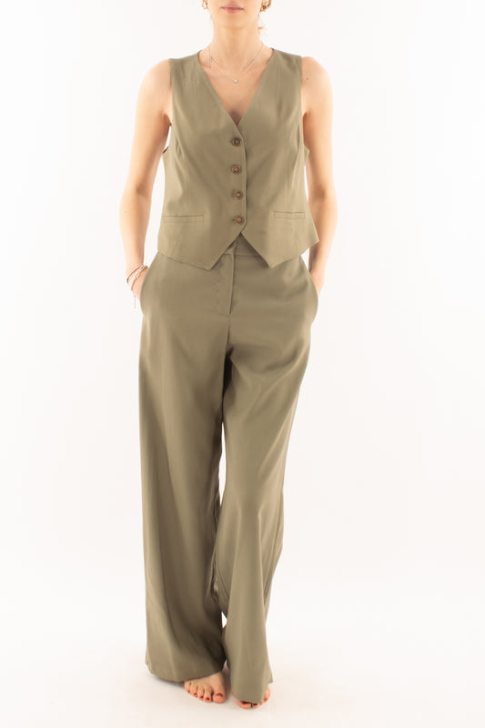 Completo con gilet da Donna Motel - Militare