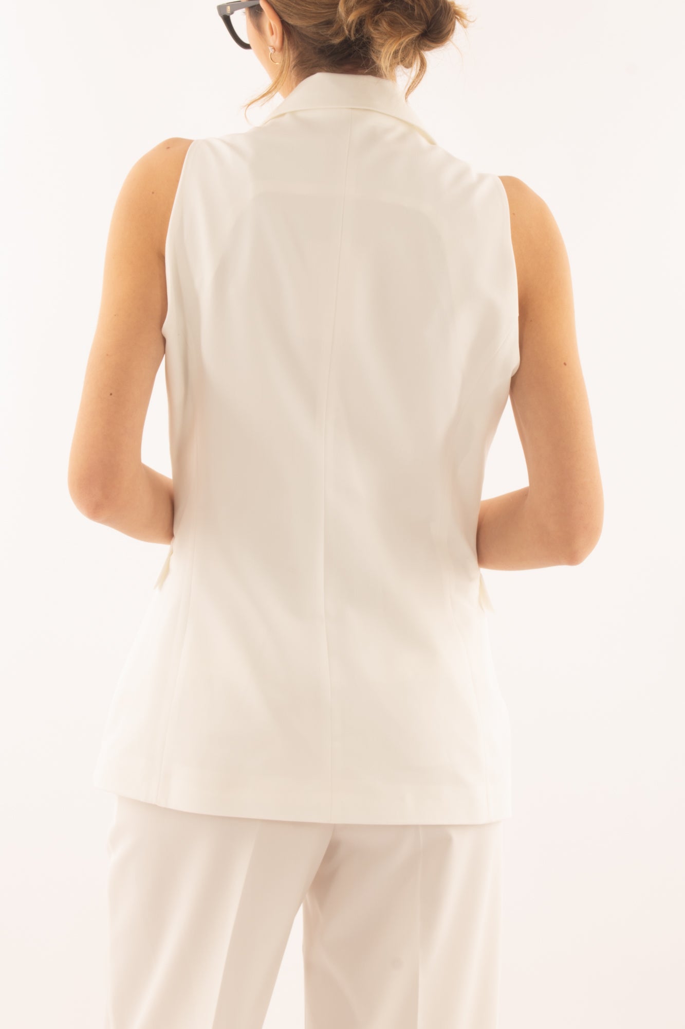 Gilet lungo da Donna Motel - Panna