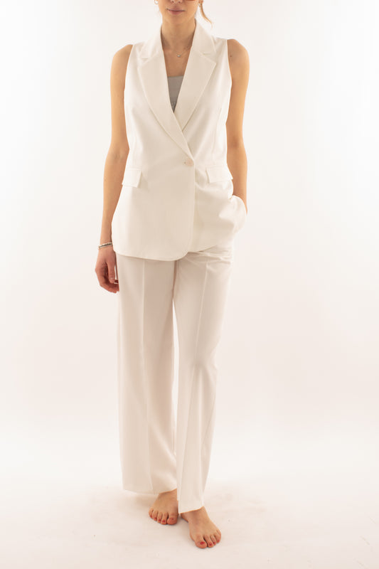 Gilet lungo da Donna Motel - Panna