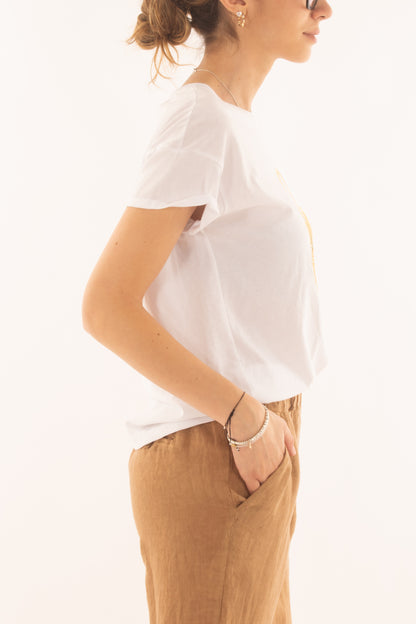 T-shirt con borsa capri da Donna Motel - Bianco