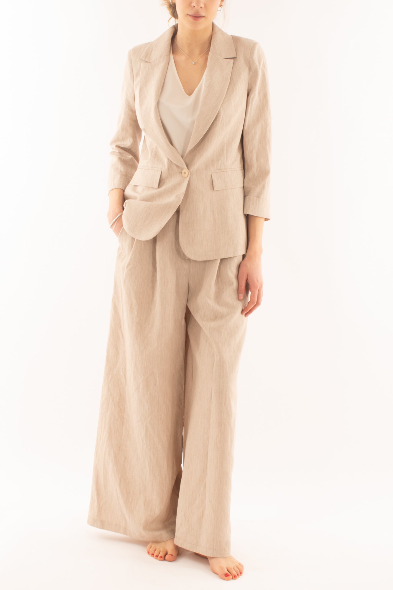 MOTEL Pantalone a palazzo da Donna Motel Beige