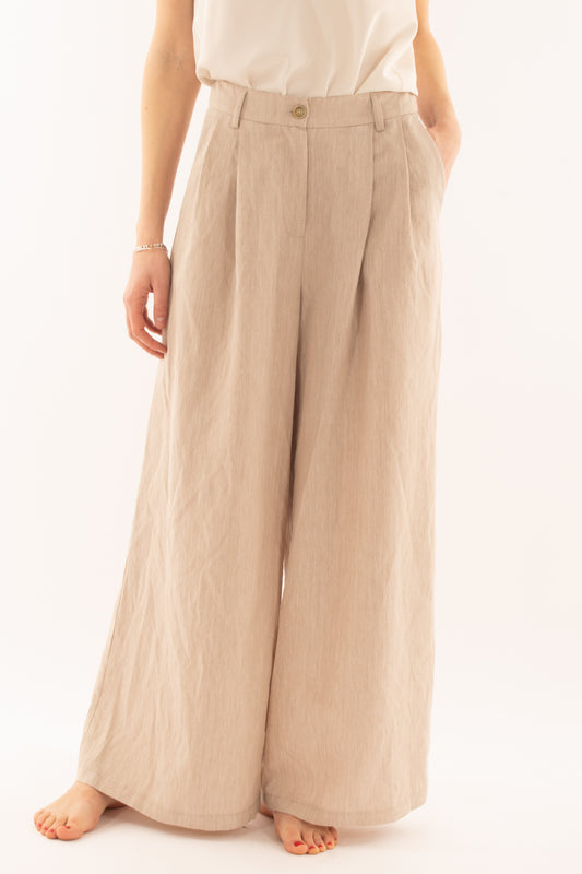 MOTEL Pantalone a palazzo da Donna Motel Beige