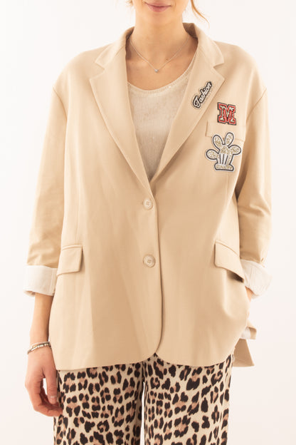 Giacca con scritte da Donna Motel - Beige