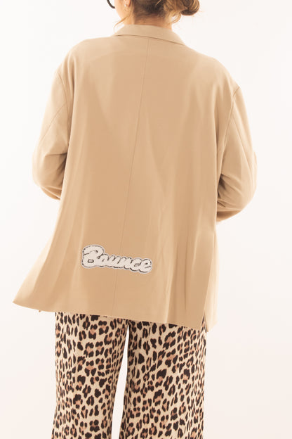 Giacca con scritte da Donna Motel - Beige