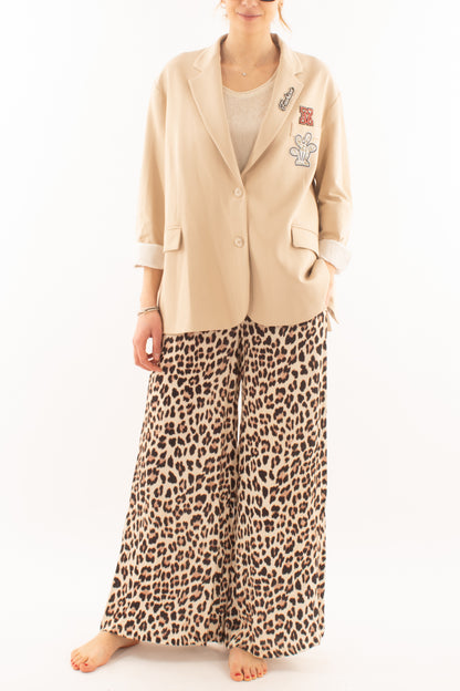 Giacca con scritte da Donna Motel - Beige