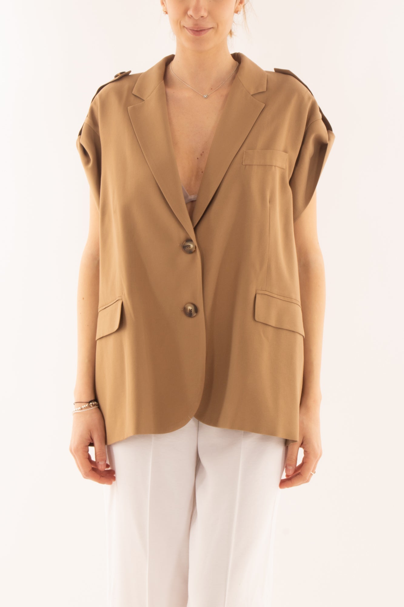 Giacca senza manica da Donna Motel - Biscotto