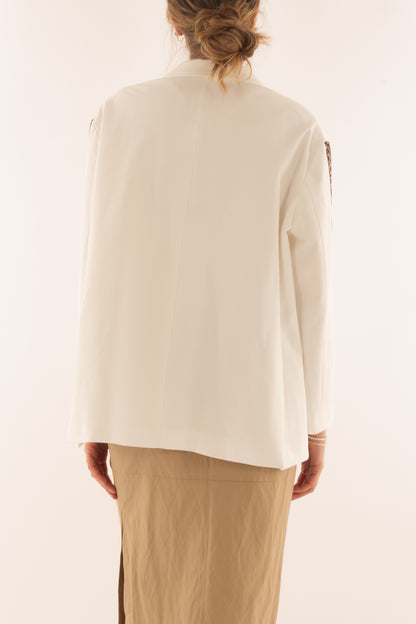 Giacca profili maculata da Donna Motel Bianco