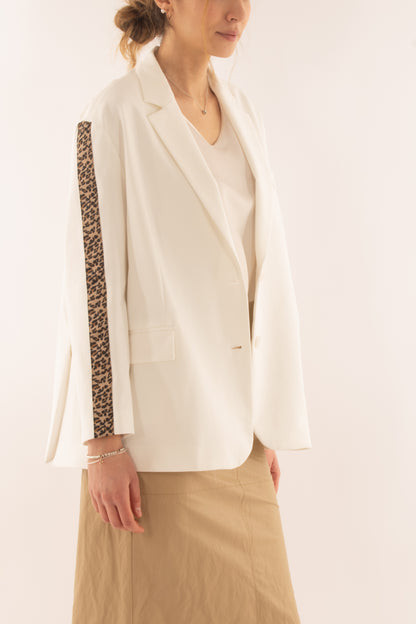 Giacca profili maculata da Donna Motel Bianco