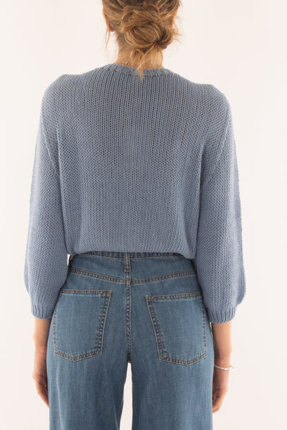 Cardigan con bottoni gioiello da Donna Motel - Celeste