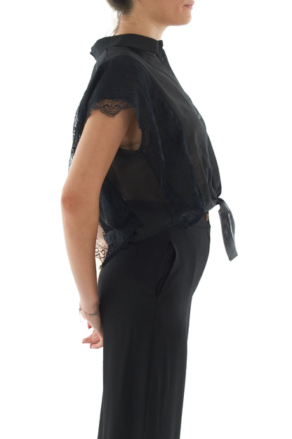 Camicia con pizzo da Donna Motel - nero