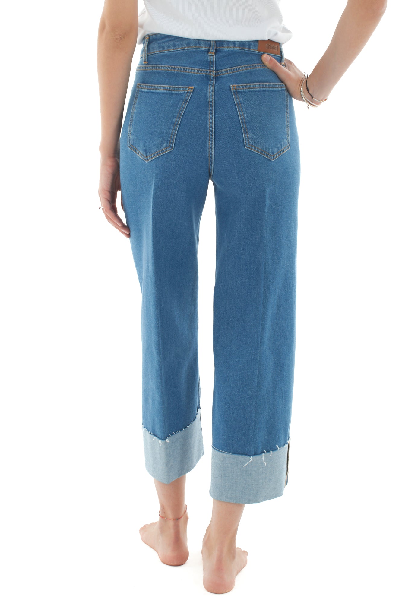 Jeans a palazzo con risvolto da Donna Motel Denim