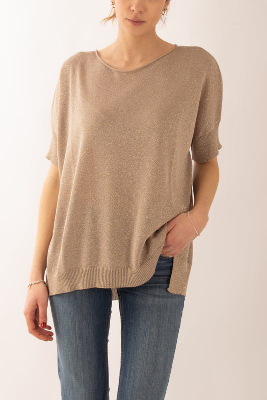 Maglia con filo di lurex da Donna Motel - Fango