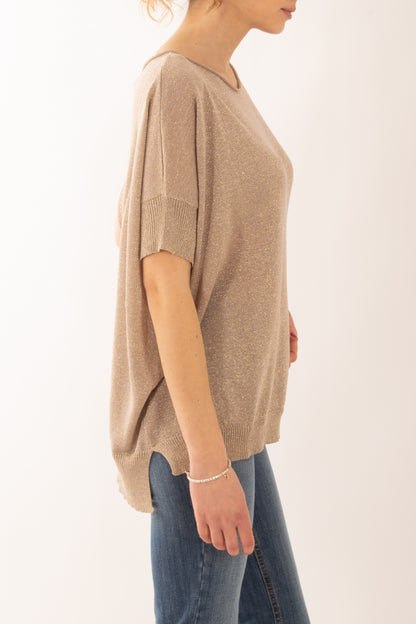 Maglia con filo di lurex da Donna Motel - Fango
