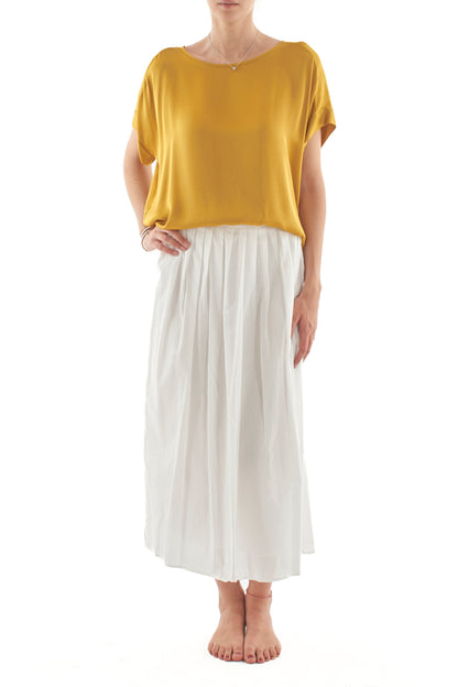 Blusa mezza maica over da Donna Motel - Senape