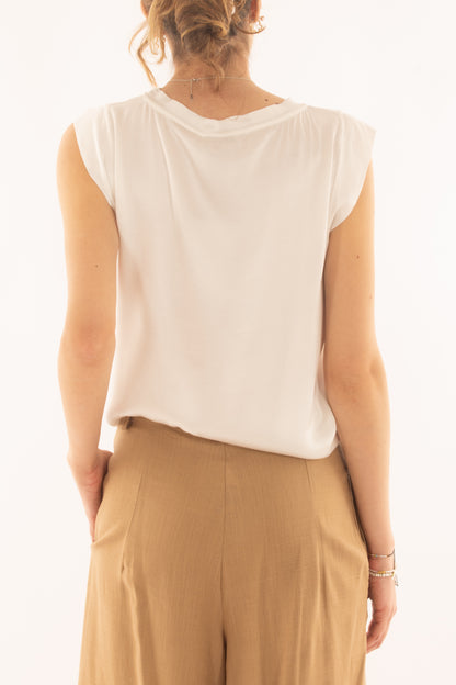 Maglia girocollo in viscosa da Donna Motel - Latte