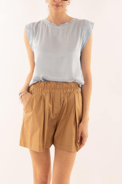 Maglia girocollo in viscosa da Donna Motel - Sky