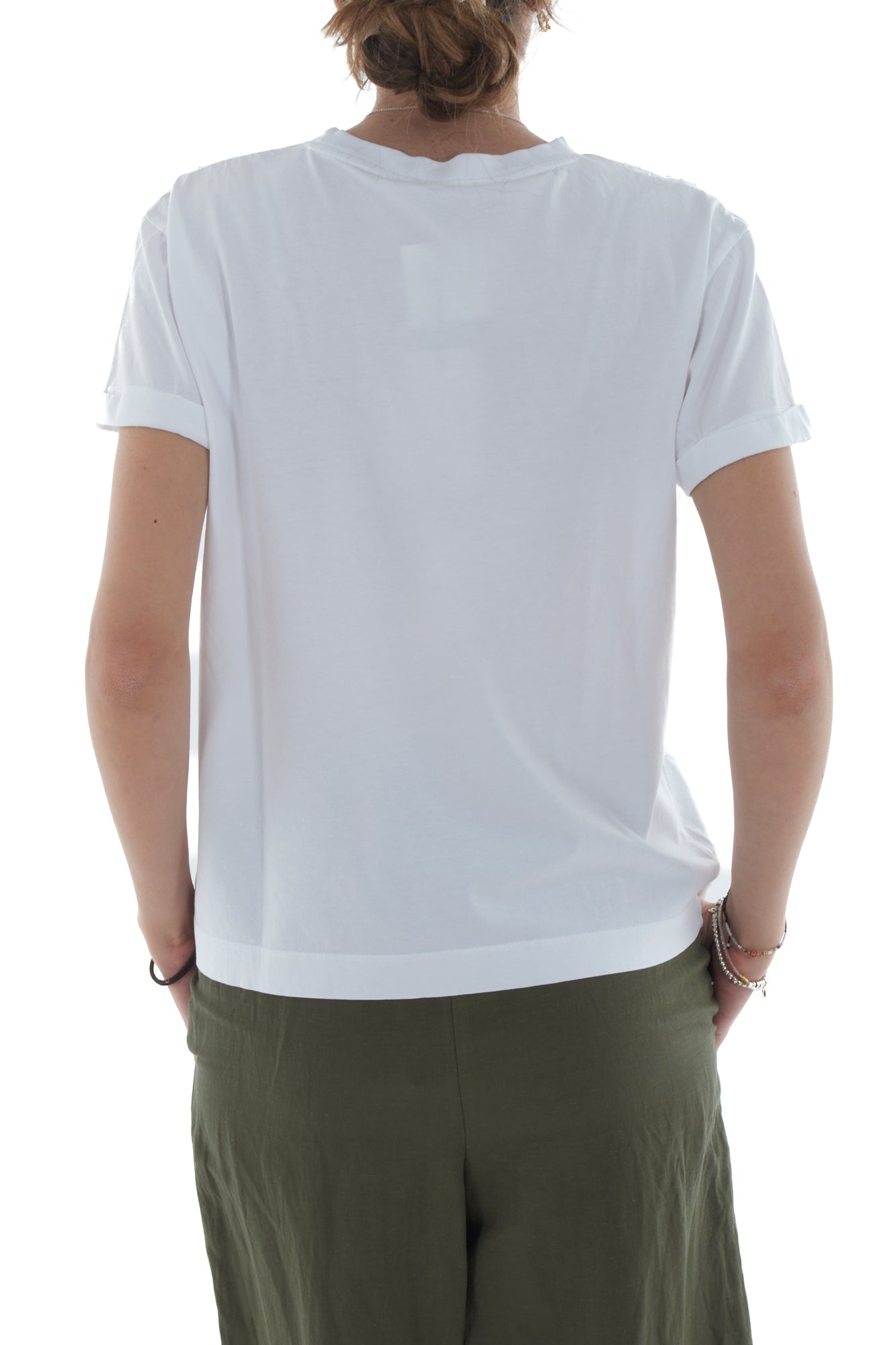 T- shirt con pietre da Donna Motel - Bianco