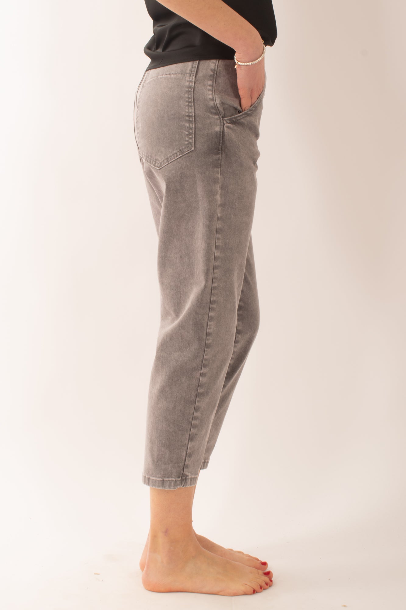 Jeans con bottoni gioiello da Donna Motel - Piombo