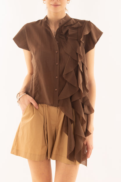 Camicia con voilà da Donna Motel - Moro