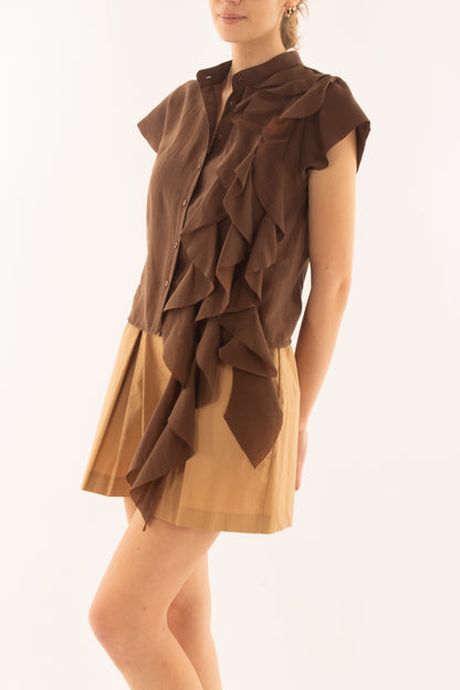 Camicia con voilà da Donna Motel - Moro