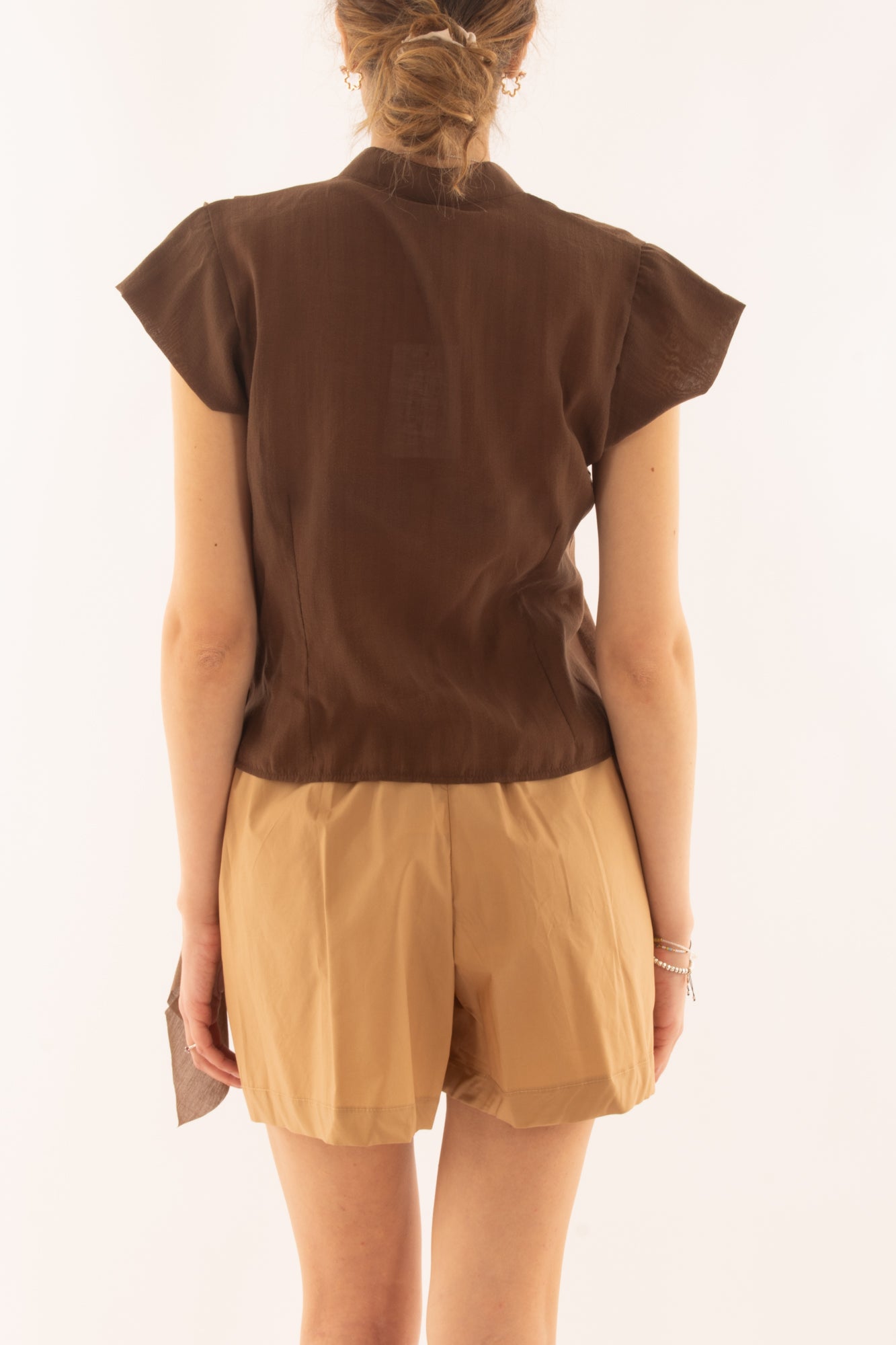 Camicia con voilà da Donna Motel - Moro