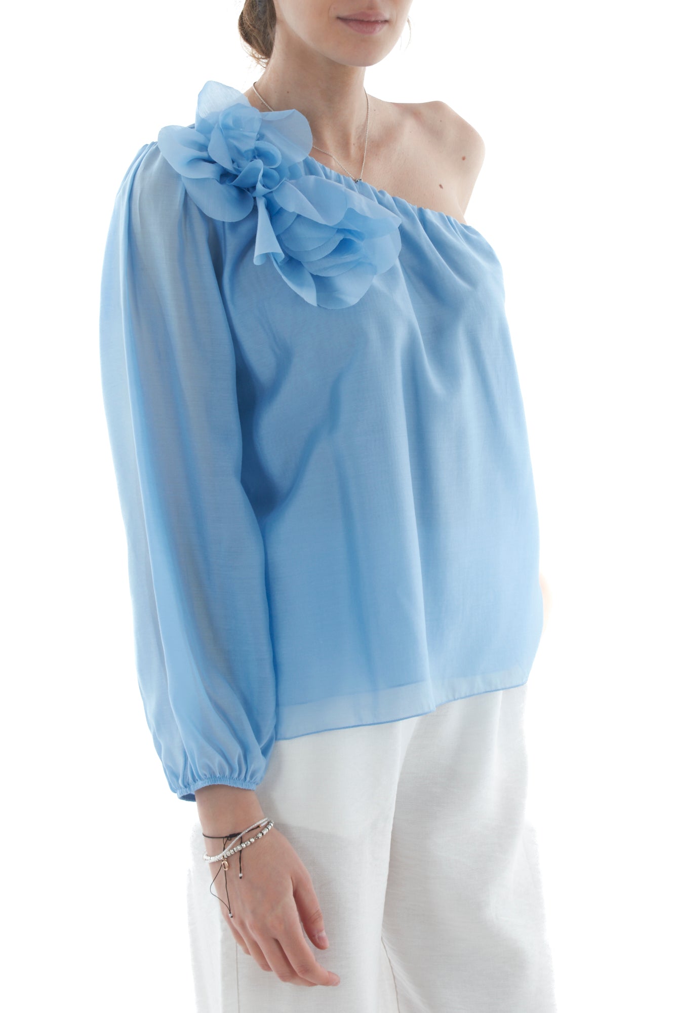 Maglia monospalla da Donna Motel - Azzurro