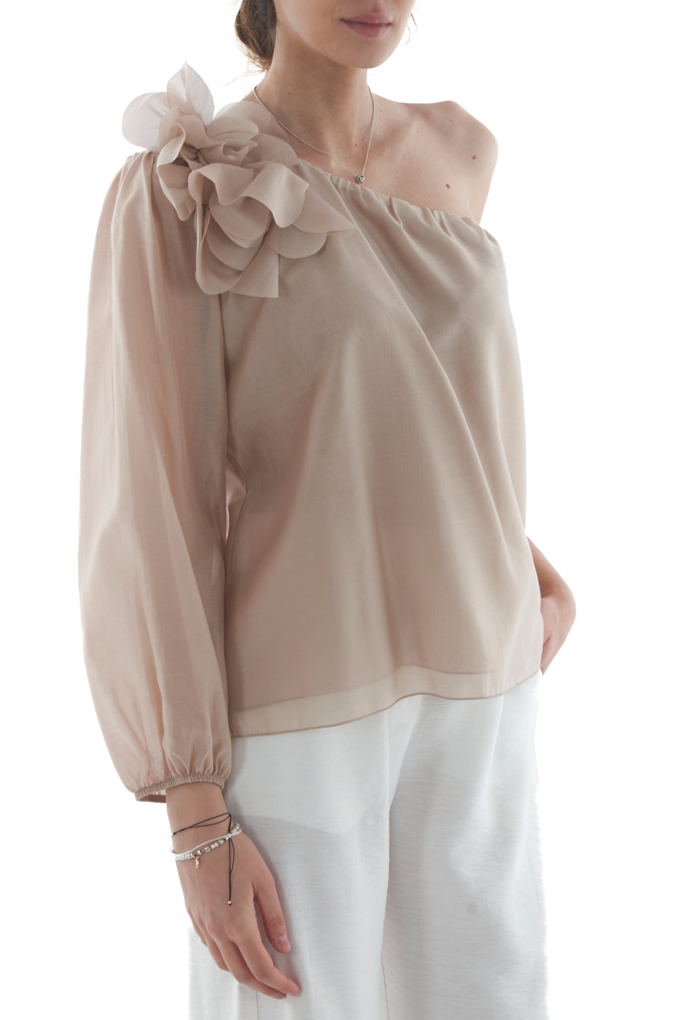 MOTEL Maglia monospalla da Donna Motel - Beige Beige