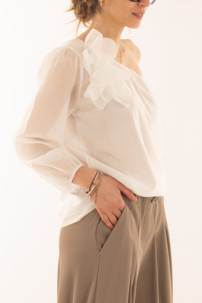 Maglia monospalla da Donna Motel - Bianco