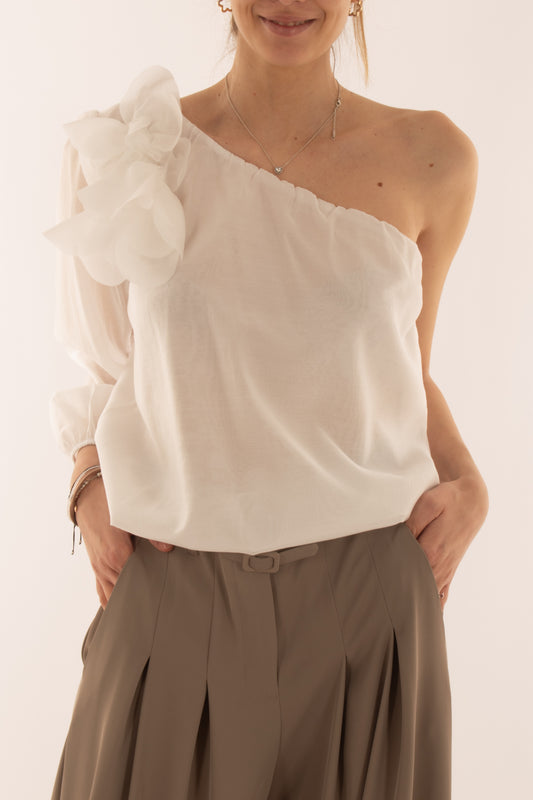 Maglia monospalla da Donna Motel - Bianco