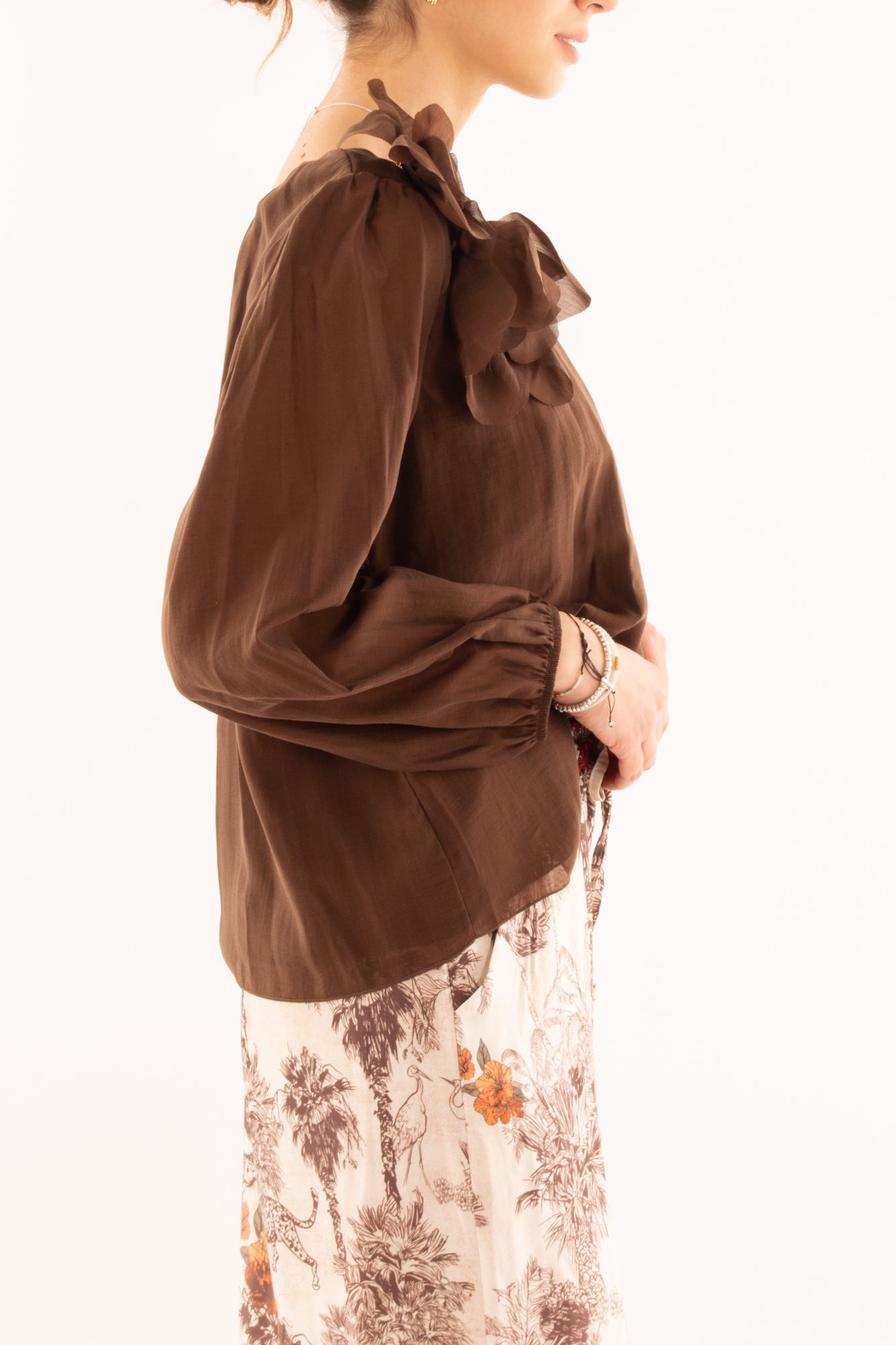 Maglia monospalla da Donna Motel - Cioccolato