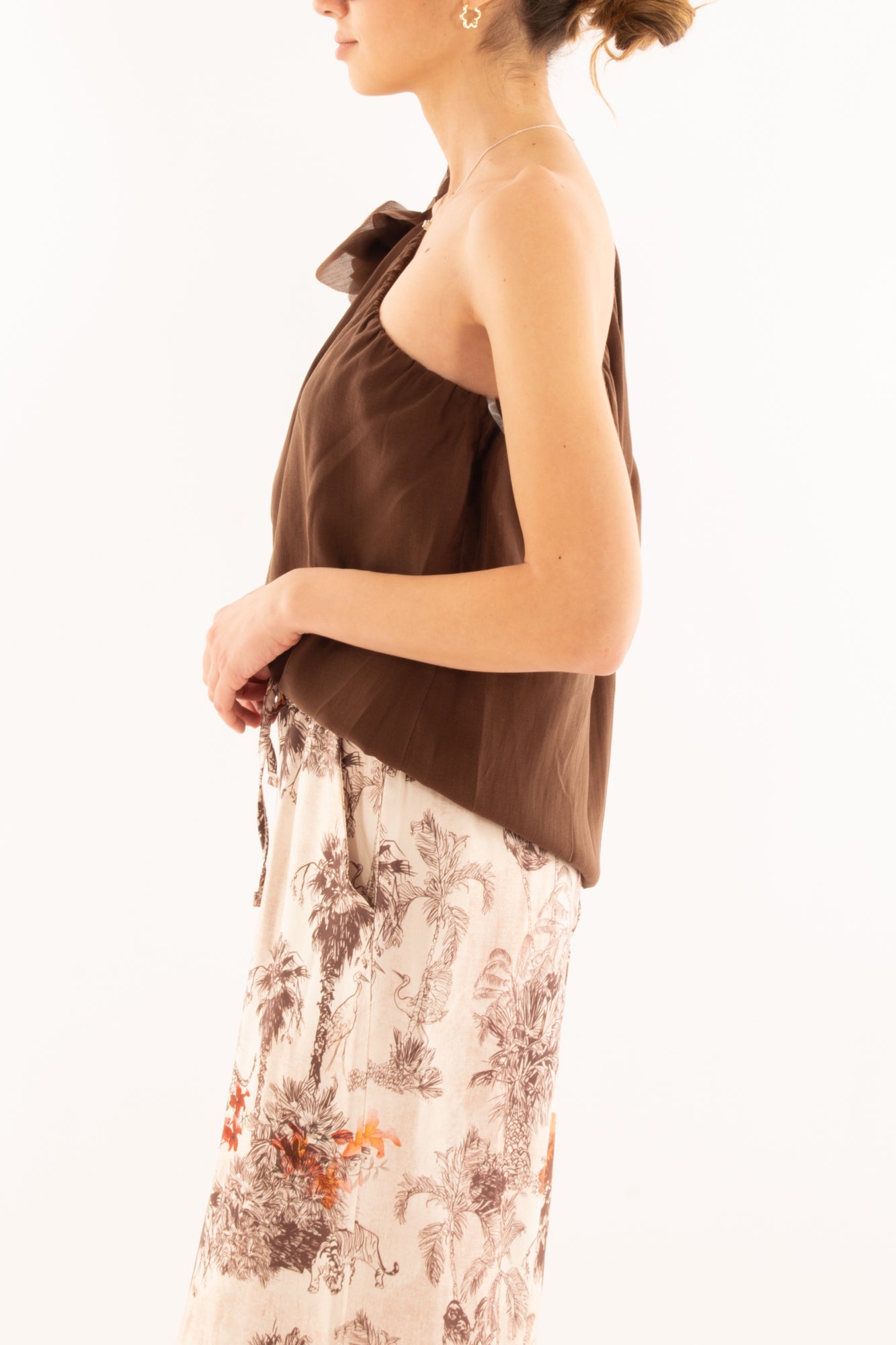 Maglia monospalla da Donna Motel - Cioccolato