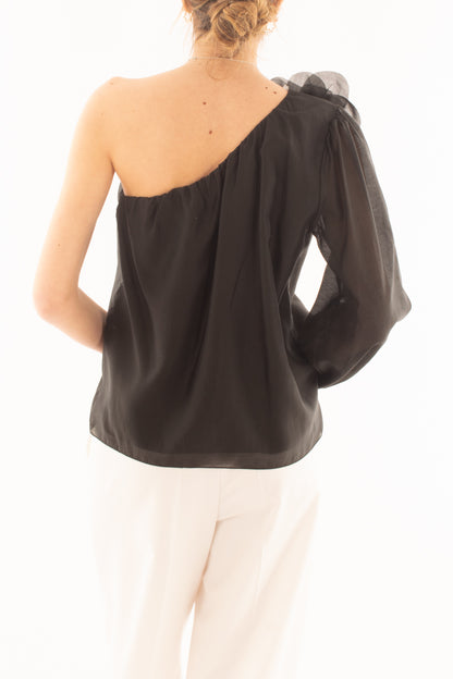 Maglia monospalla da Donna Motel - Nero