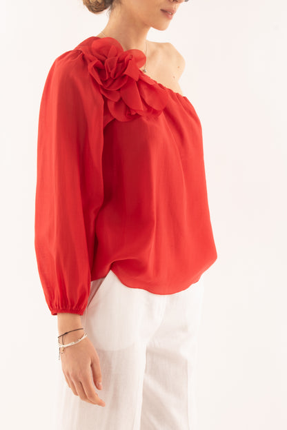 Maglia monospalla da Donna Motel - Rosso