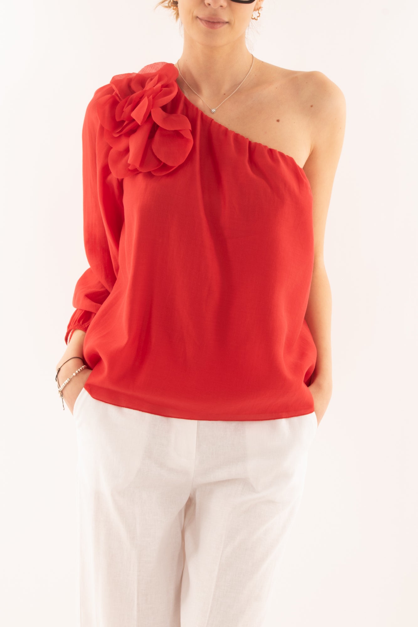 Maglia monospalla da Donna Motel - Rosso