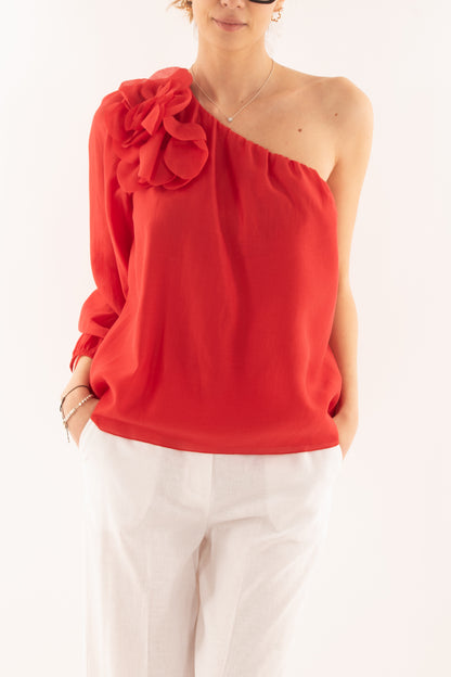 Maglia monospalla da Donna Motel - Rosso