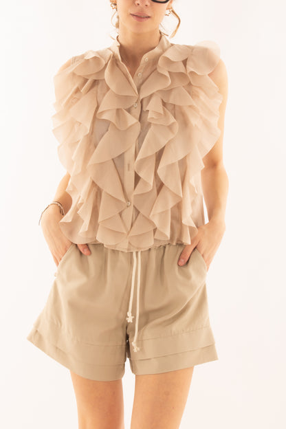 Camicia con rouge da Donna Motel - Beige