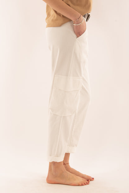 Pantalone con tasconi da Donna Motel - Latte