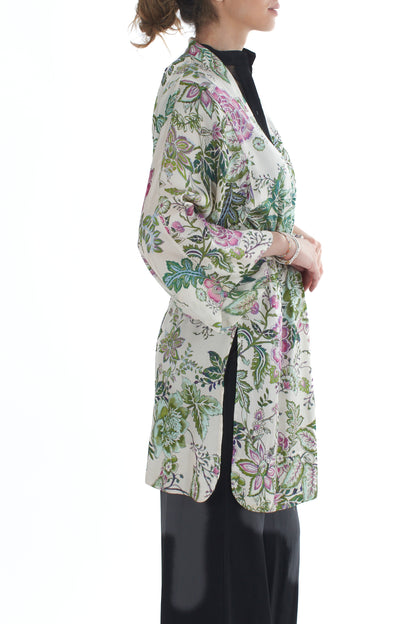 Kimono a fiori da Donna Motel - Burro
