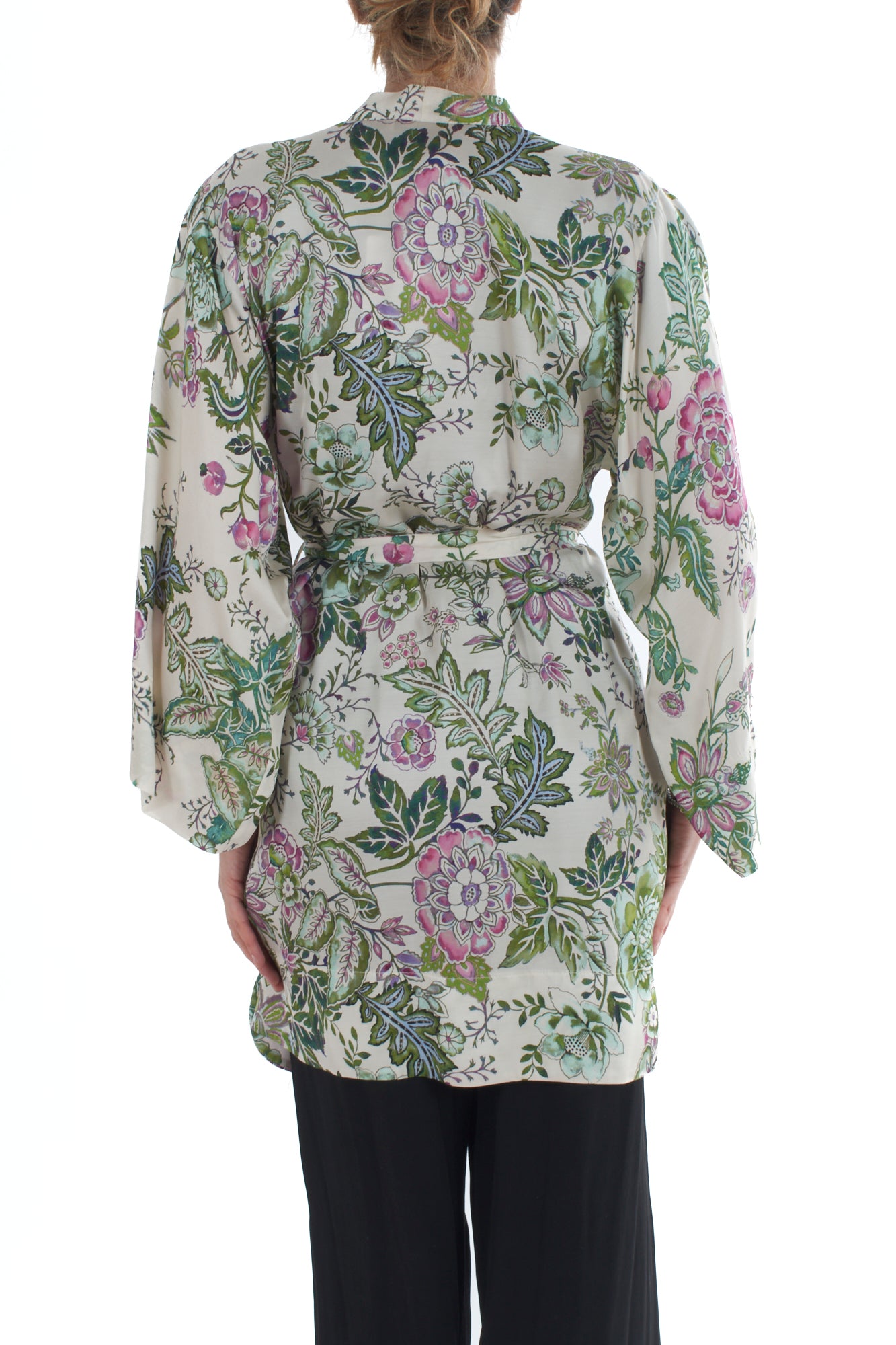 Kimono a fiori da Donna Motel - Burro