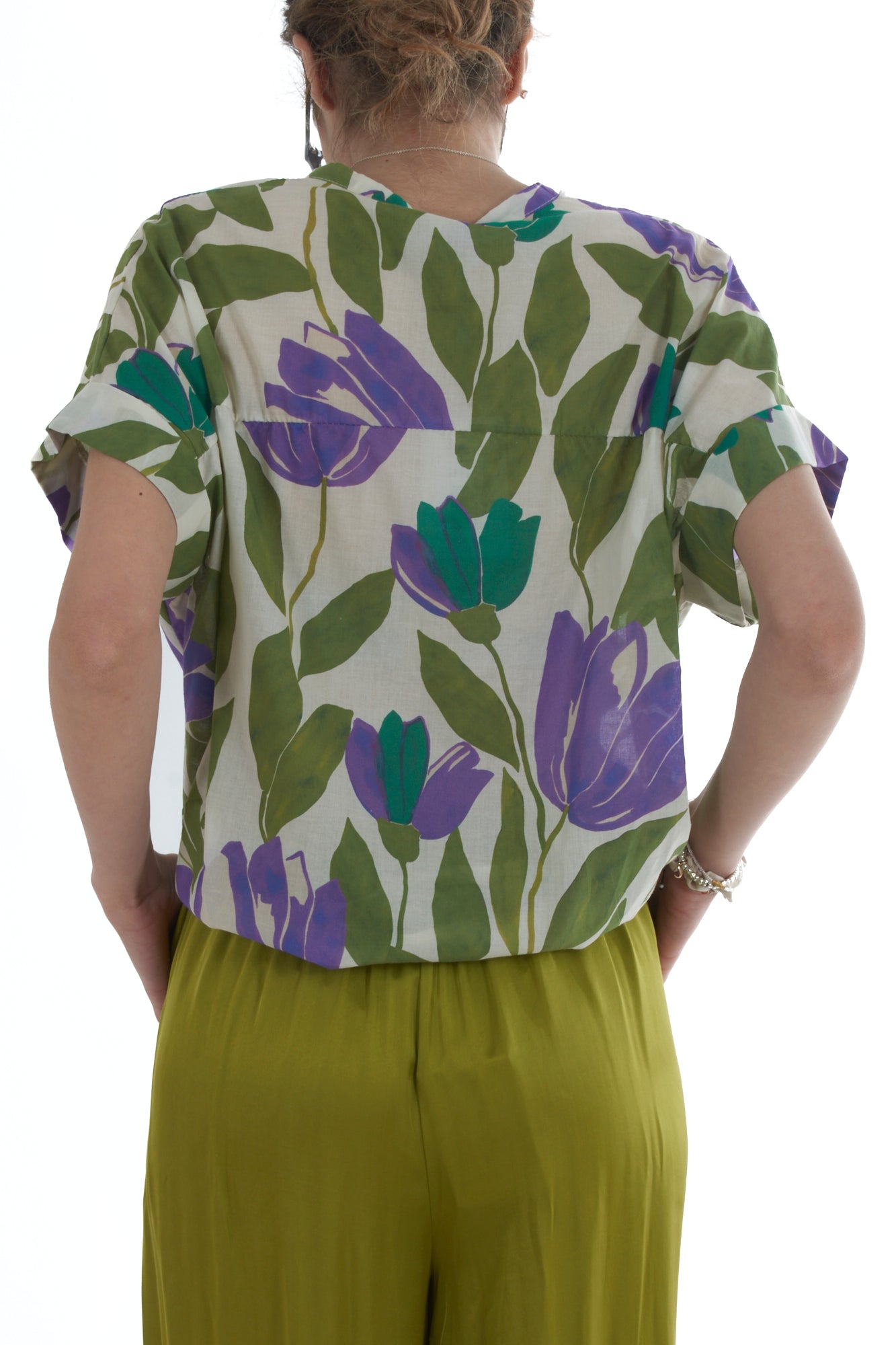 Camicia fantasia da Donna Motel- Verde