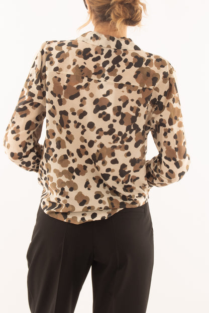 Camicia militare in misto seta da Donna Motel - Sabbia